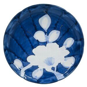Vintage 1980's FF FITZ & FLOYD Blue & White Floral 7.25" Plate Raised Detail